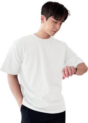 CHUGHZ Solid Men Round Neck White T-Shirt