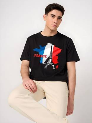 Moda Rapido Graphic Print Men Round Neck Black T-Shirt
