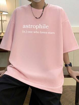 Cool Plus Typography Men Round Neck Pink T-Shirt