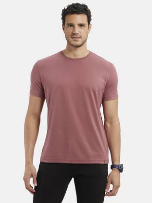JOCKEY Solid Men Round Neck Pink T-Shirt