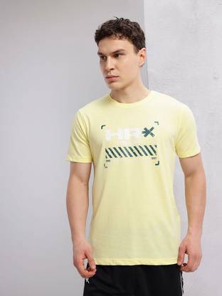 HRX by Hrithik Roshan Printed Men Round Neck Yellow T-Shirt