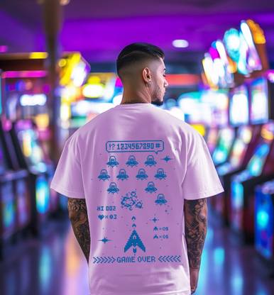 Veirdo Printed Men Round Neck Purple T-Shirt