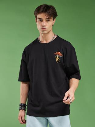 METRONAUT Printed Men Round Neck Black T-Shirt