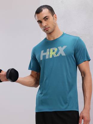 HRX by Hrithik Roshan Printed Men Round Neck Blue T-Shirt