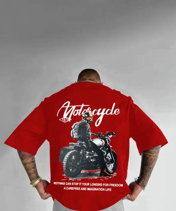 RK CLOTHING Printed Men Round Neck Red T-Shirt
