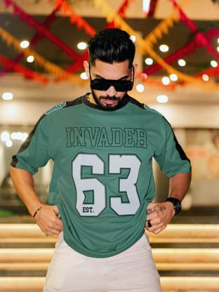 MANIAC Printed, Typography Men Round Neck Green T-Shirt
