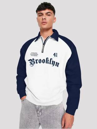 Jump Cuts Printed Men Polo Neck Dark Blue T-Shirt
