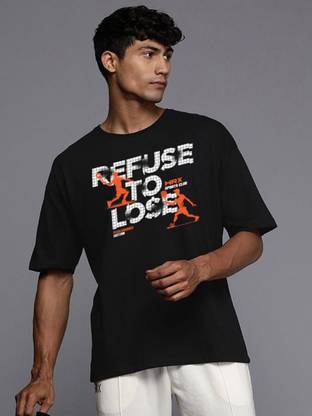 HRX by Hrithik Roshan Graphic Print Men Round Neck Black T-Shirt