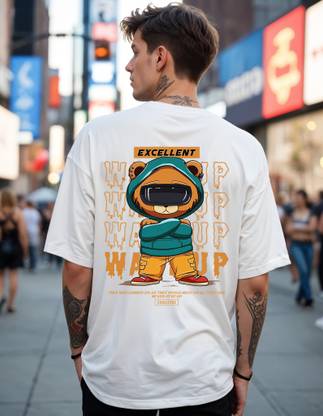 Smartees Printed Men Round Neck White T-Shirt