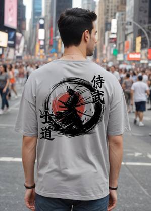 Smartees Printed Men Round Neck Grey T-Shirt