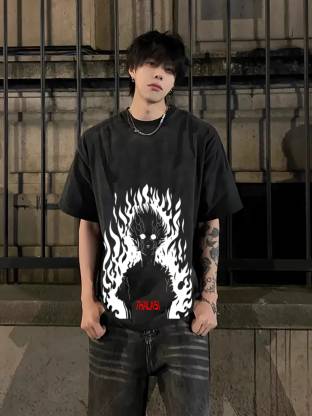 Three Arrows Printed Men Round Neck Black T-Shirt