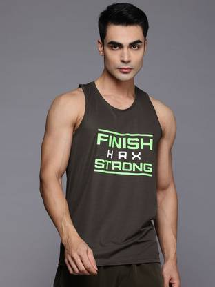 HRX by Hrithik Roshan Printed Men Round Neck Green T-Shirt