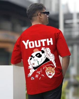 LGGARMENTS Printed, Typography Men Round Neck Red T-Shirt