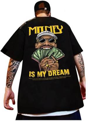 SM SHAYAM CREATION Graphic Print Men Round Neck Black T-Shirt