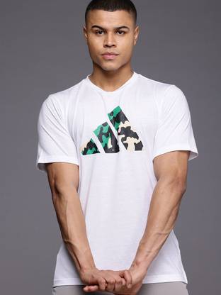 ADIDAS Printed Men Crew Neck White T-Shirt