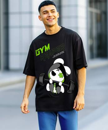 BEWAKOOF Printed Men Round Neck Black T-Shirt