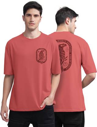 Bullmer Printed Men Round Neck Red T-Shirt