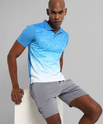 CAMPUS SUTRA Solid Men Round Neck Blue T-Shirt