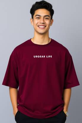 UrGear Solid Men Round Neck Maroon T-Shirt