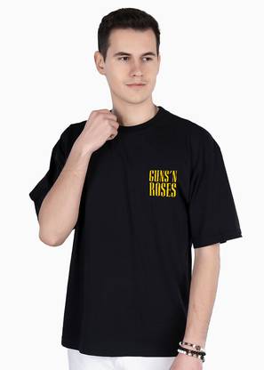 Pronk Printed Men Round Neck Black T-Shirt
