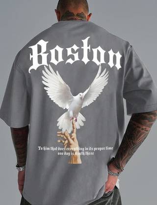 Force Printed Men Round Neck Grey T-Shirt