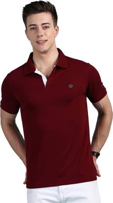 Solid Men Maroon T-Shirt