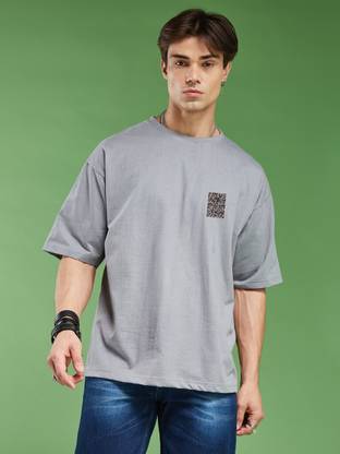 Smartees Self Design Men Round Neck Grey T-Shirt