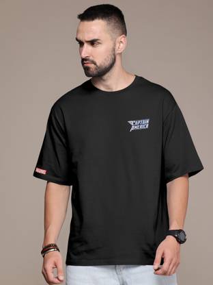 METRONAUT Printed Men Round Neck Black T-Shirt