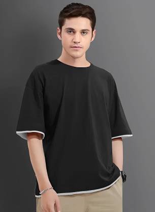 CLOFLIX Solid Men Round Neck Black T-Shirt