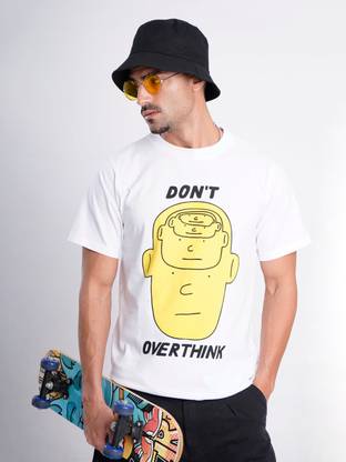 Bene Kleed Printed Men Round Neck White T-Shirt