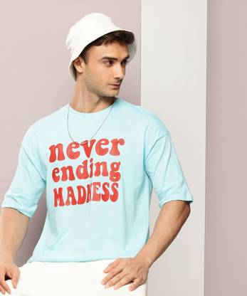 Kook N Keech Printed Men Round Neck Blue T-Shirt