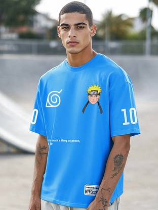 BEWAKOOF Graphic Print Men Round Neck Blue T-Shirt