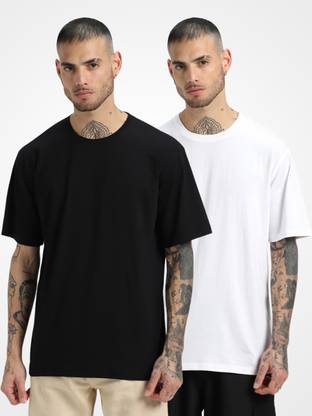 Veirdo Solid Men Round Neck Multicolor T-Shirt