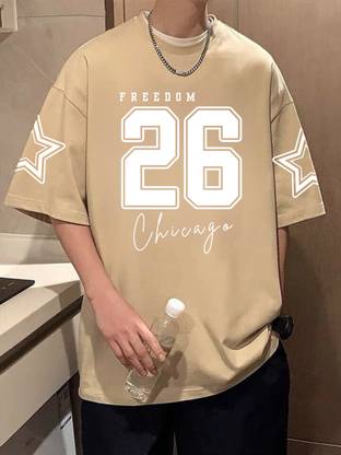 Cool Plus Printed Men Round Neck Beige T-Shirt