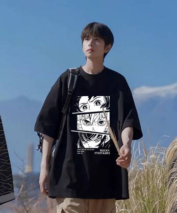 THALASI Graphic Print Men Round Neck Black T-Shirt