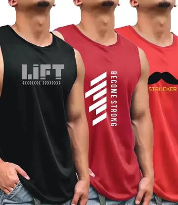 RMLKN Typography Men Round Neck Black, Maroon, Red T-Shirt