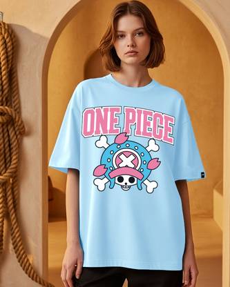 BEWAKOOF Graphic Print Women Round Neck Blue T-Shirt
