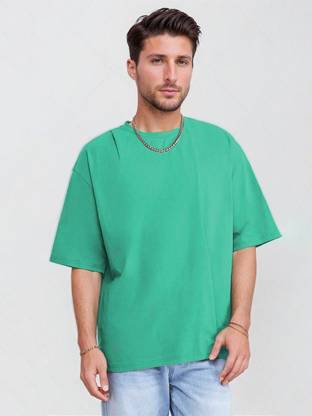 KOTTY Printed Men Round Neck Green T-Shirt