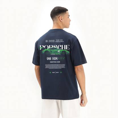BDSQUARE Graphic Print Men Round Neck Blue T-Shirt