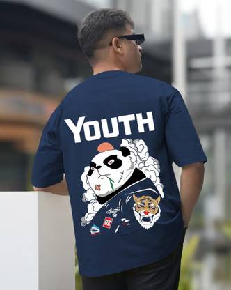 Printed Men Dark Blue T-Shirt