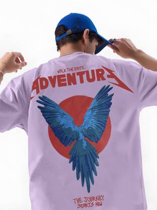 Jump Cuts Printed Men Round Neck Purple T-Shirt