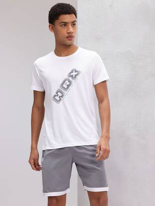 HRX by Hrithik Roshan Printed Men Round Neck White T-Shirt