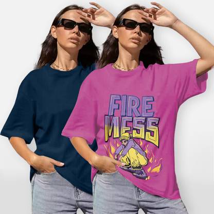 METRONAUT Printed Women Round Neck Multicolor T-Shirt