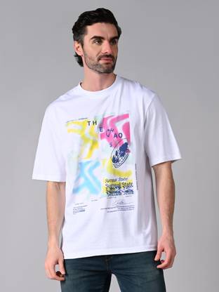 KILLER Printed Men Round Neck White T-Shirt