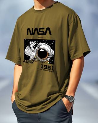 AUSK Printed Men Round Neck Green T-Shirt