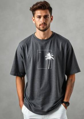 UrGear Printed Men Round Neck Grey T-Shirt