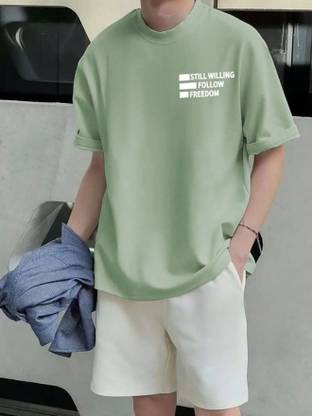MIMID Typography, Printed Men Round Neck Green T-Shirt