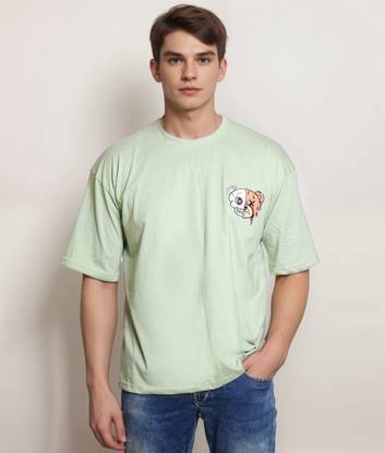 T-40 Graphic Print Men Round Neck Green T-Shirt