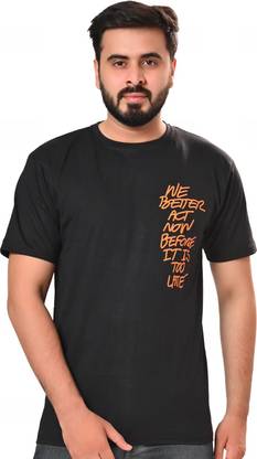 Printed Men Black T-Shirt
