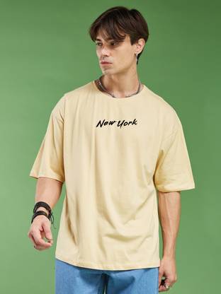 METRONAUT Printed Men Round Neck Beige T-Shirt